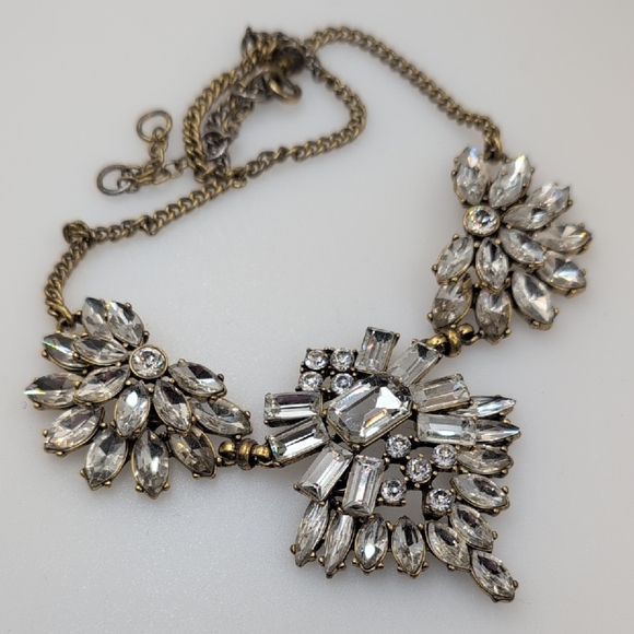J. Crew Gold and Silver Statement Necklace with Floral Clusters - Picture 2 of 5